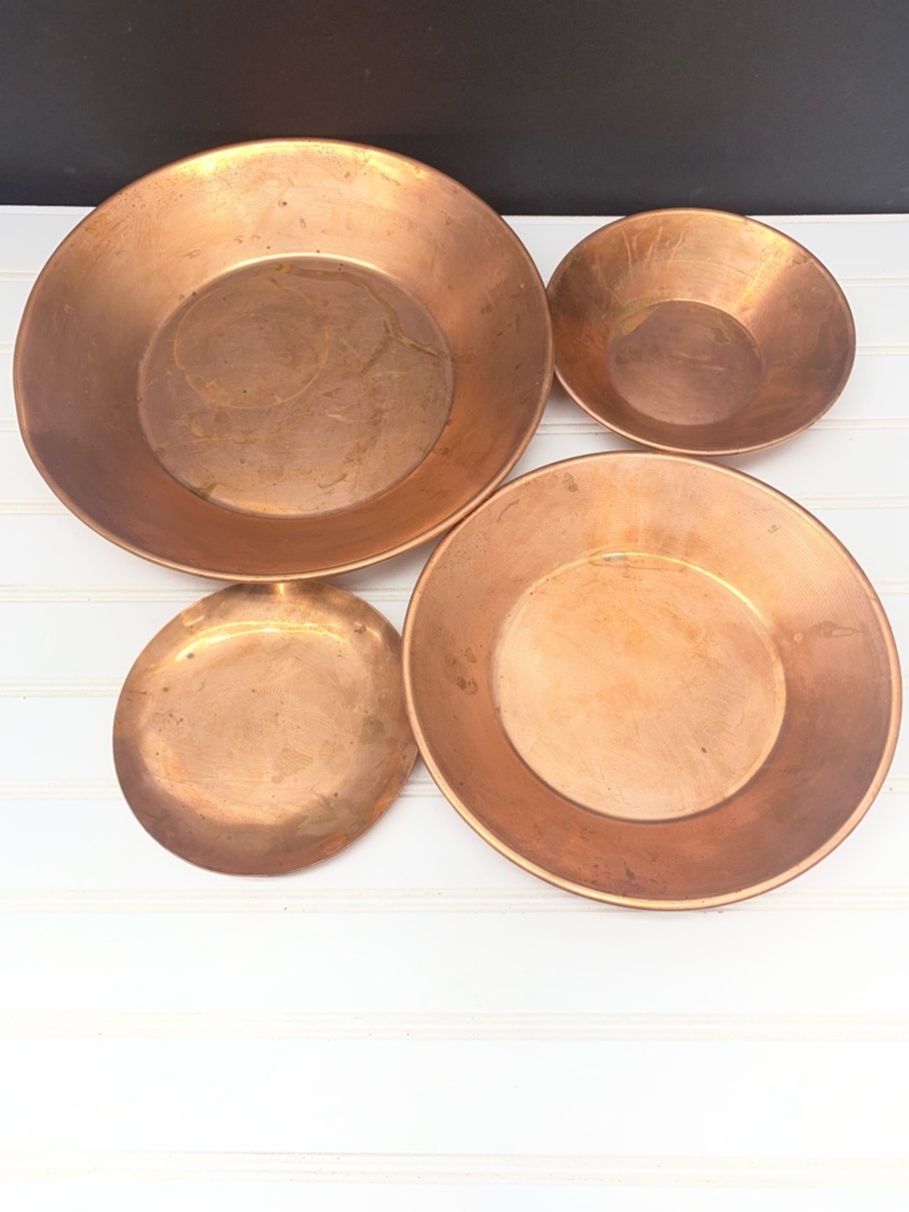 Copper Plate Pans Wall Hangings Set of Four